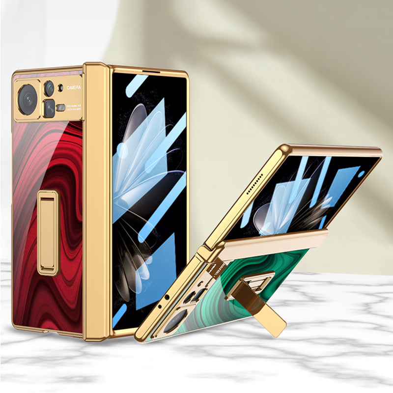 GKK For Xiaomi Mix Fold 2 5G Magnetic Hinge Protection Hard PC Phone Case Pattern Printing Kickstand Protective Shell Cover with Tempered Glass Film GKK For Xiaomi Mix Fold 2 5G Magnetic Hinge Protection Hard PC Phone Case Pattern Printing Kickstand Protective Shell Cover with Tempered Glass Film